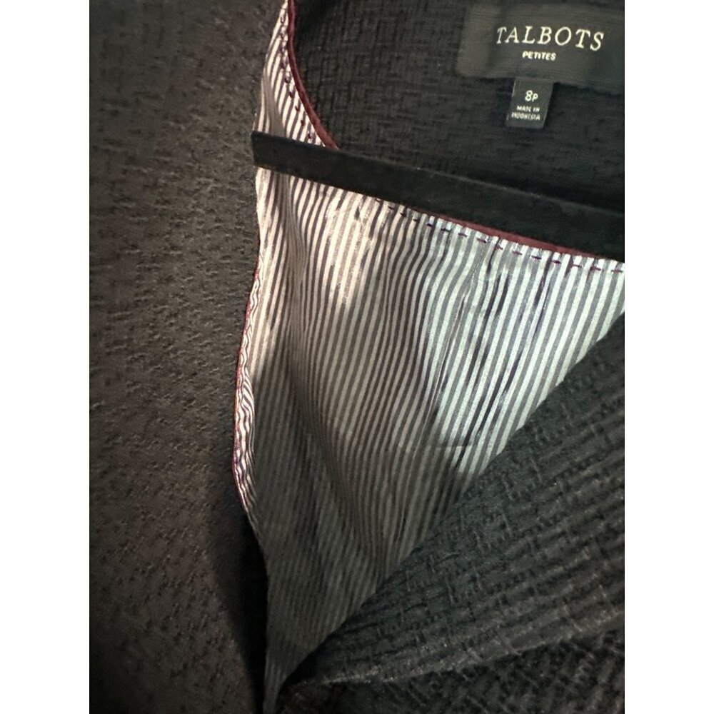 Talbots Blazer 8P Petite Black Classic Career Preppy Academia Officecore holiday - Picture 6 of 9